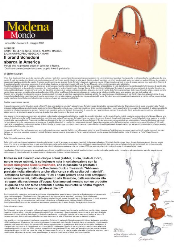 CUOIO SCHEDONI MODENA (Modena Mondo 2002, publication)