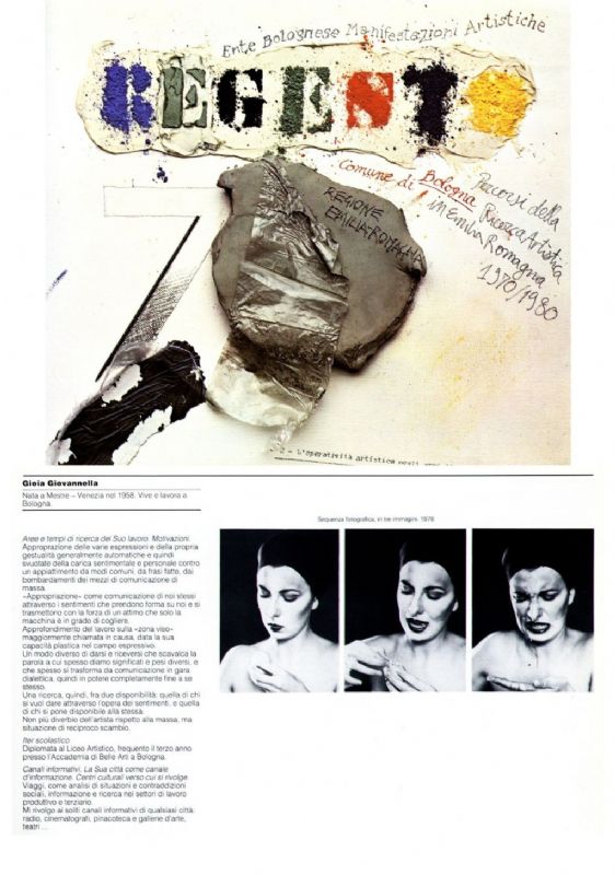 'REGESTO 70' Percorsi della ricerca artistica in Emilia Romagna 1970/1980 (CLUEB Editore Bologna 1981)